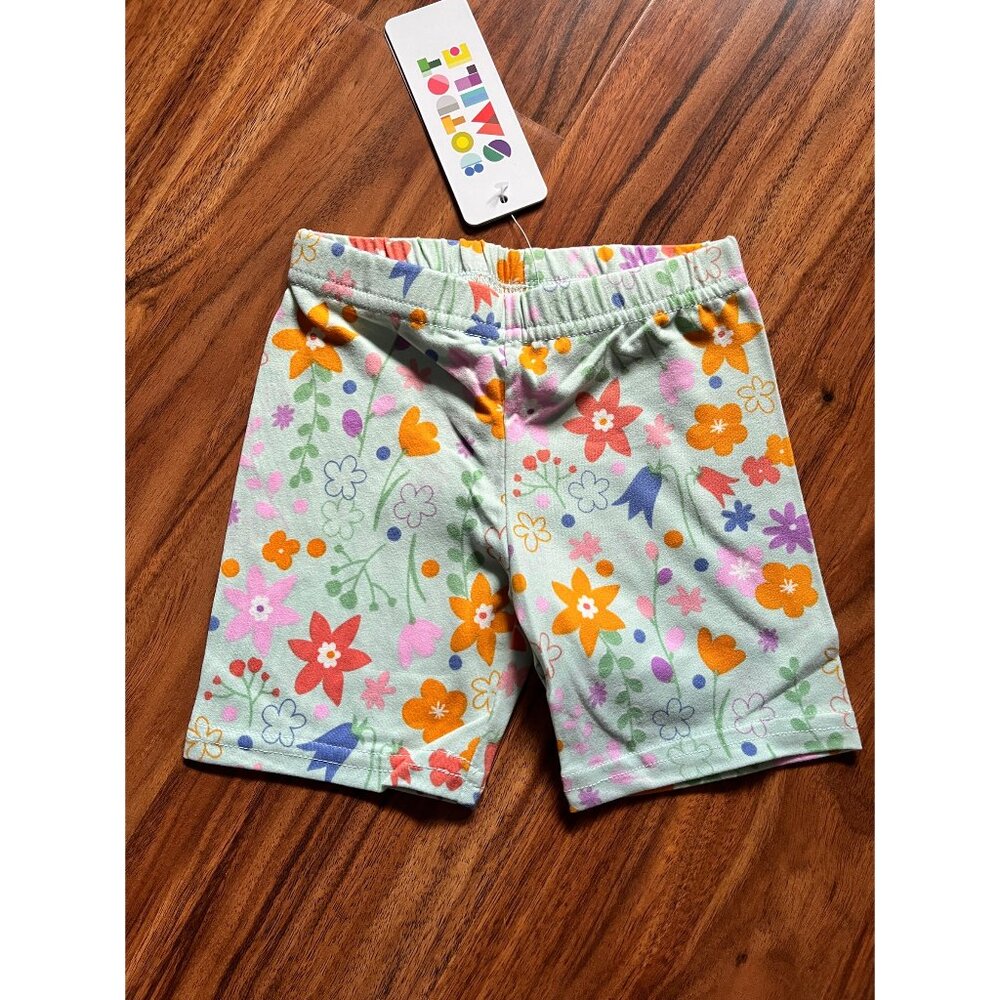 NWT Dot Dot Smile Shorts Wildflowers Mint Green 2T